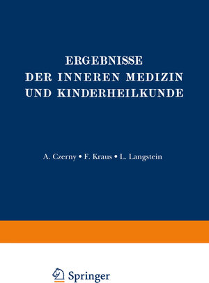 Buchcover Ergebnisse der Inneren Medizin und Kinderheilkunde | L. Langstein | EAN 9783642887864 | ISBN 3-642-88786-4 | ISBN 978-3-642-88786-4