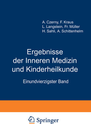 Buchcover Ergebnisse der inneren Medizin und Kinderheilkunde | L. Langstein | EAN 9783642887918 | ISBN 3-642-88791-0 | ISBN 978-3-642-88791-8