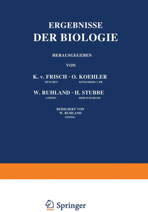 Buchcover Ergebnisse der Biologie | K.v. Frisch | EAN 9783642891977 | ISBN 3-642-89197-7 | ISBN 978-3-642-89197-7