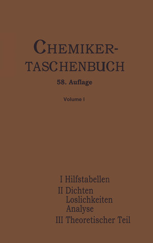 Buchcover Chemiker-Taschenbuch | Rudolf Biedermann | EAN 9783642892387 | ISBN 3-642-89238-8 | ISBN 978-3-642-89238-7