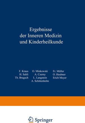 Buchcover Ergebnisse der inneren Medizin und Kinderheilkunde | L. Langstein | EAN 9783642906275 | ISBN 3-642-90627-3 | ISBN 978-3-642-90627-5