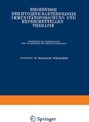 Buchcover Ergebnisse der Hygiene Bakteriologie Immunitätsforschung und Experimentellen Therapie | Wolfgang Weichardt | EAN 9783642923883 | ISBN 3-642-92388-7 | ISBN 978-3-642-92388-3