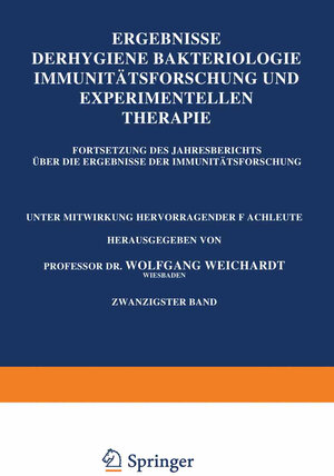 Buchcover Ergebnisse der Hygiene Bakteriologie Immunitätsforschung und Experimentellen Therapie | Wolfgang Weichardt | EAN 9783642923920 | ISBN 3-642-92392-5 | ISBN 978-3-642-92392-0
