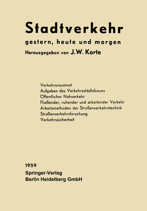 Buchcover Stadtverkehr  | EAN 9783642947636 | ISBN 3-642-94763-8 | ISBN 978-3-642-94763-6