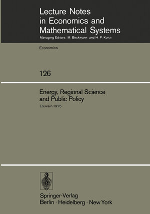 Buchcover Energy, Regional Science and Public Policy  | EAN 9783642952845 | ISBN 3-642-95284-4 | ISBN 978-3-642-95284-5
