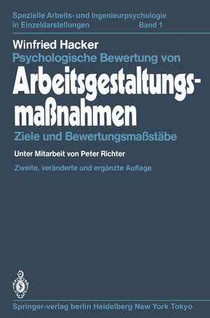 Buchcover Psychologische Bewertung von Arbeitsgestaltungsmaßnahmen | Winfried Hacker | EAN 9783642954375 | ISBN 3-642-95437-5 | ISBN 978-3-642-95437-5