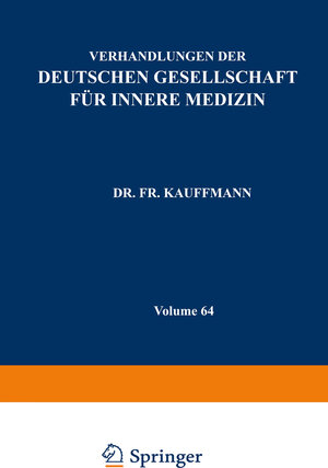 Buchcover Verhandlungen der Deutschen Gesellschaft für Innere Medizin | Fr. Kauffmann | EAN 9783642960253 | ISBN 3-642-96025-1 | ISBN 978-3-642-96025-3