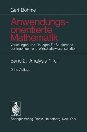 Buchcover Anwendungsorientierte Mathematik | Gert Böhme | EAN 9783642962783 | ISBN 3-642-96278-5 | ISBN 978-3-642-96278-3