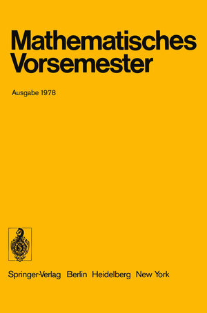 Buchcover Mathematisches Vorsemester  | EAN 9783642964824 | ISBN 3-642-96482-6 | ISBN 978-3-642-96482-4