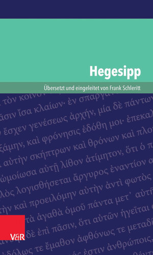 Buchcover Hegesipp  | EAN 9783647534664 | ISBN 3-647-53466-8 | ISBN 978-3-647-53466-4