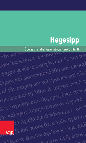 Buchcover Hegesipp  | EAN 9783647997469 | ISBN 3-647-99746-3 | ISBN 978-3-647-99746-9