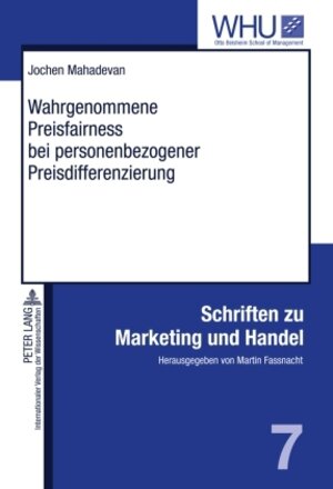 Buchcover Wahrgenommene Preisfairness bei personenbezogener Preisdifferenzierung | Jochen Mahadevan | EAN 9783653002300 | ISBN 3-653-00230-3 | ISBN 978-3-653-00230-0