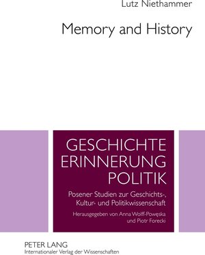 Buchcover Memory and History | Lutz Niethammer | EAN 9783653017830 | ISBN 3-653-01783-1 | ISBN 978-3-653-01783-0