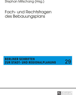 Buchcover Fach- und Rechtsfragen des Bebauungsplans  | EAN 9783653955828 | ISBN 3-653-95582-3 | ISBN 978-3-653-95582-8