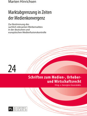 Buchcover Marktabgrenzung in Zeiten der Medienkonvergenz | Marten Hinrichsen | EAN 9783653961904 | ISBN 3-653-96190-4 | ISBN 978-3-653-96190-4