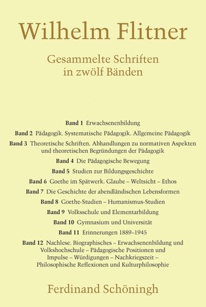 Buchcover Gesammelte Schriften | Wilhelm Flitner | EAN 9783657788125 | ISBN 3-657-78812-3 | ISBN 978-3-657-78812-5