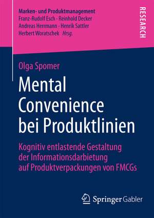 Buchcover Mental Convenience bei Produktlinien | Olga Spomer | EAN 9783658042530 | ISBN 3-658-04253-2 | ISBN 978-3-658-04253-0