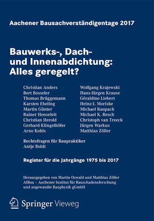 Buchcover Aachener Bausachverständigentage 2017  | EAN 9783658183707 | ISBN 3-658-18370-5 | ISBN 978-3-658-18370-7