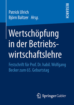 Buchcover Wertschöpfung in der Betriebswirtschaftslehre  | EAN 9783658185725 | ISBN 3-658-18572-4 | ISBN 978-3-658-18572-5