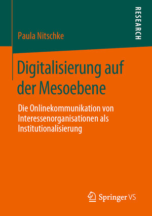 Buchcover Digitalisierung auf der Mesoebene | Paula Nitschke | EAN 9783658277994 | ISBN 3-658-27799-8 | ISBN 978-3-658-27799-4