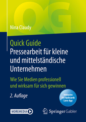 Buchcover Quick Guide Pressearbeit für kleine und mittelständische Unternehmen | Nina Claudy | EAN 9783658284336 | ISBN 3-658-28433-1 | ISBN 978-3-658-28433-6
