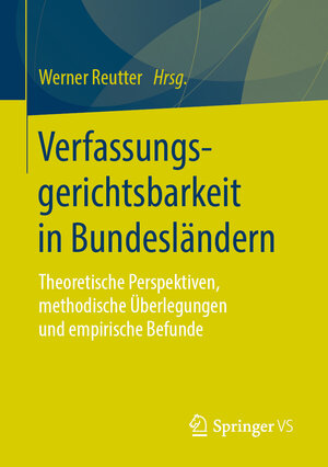 Buchcover Verfassungsgerichtsbarkeit in Bundesländern  | EAN 9783658289607 | ISBN 3-658-28960-0 | ISBN 978-3-658-28960-7