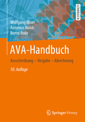 Buchcover AVA-Handbuch | Wolfgang Rösel | EAN 9783658295226 | ISBN 3-658-29522-8 | ISBN 978-3-658-29522-6