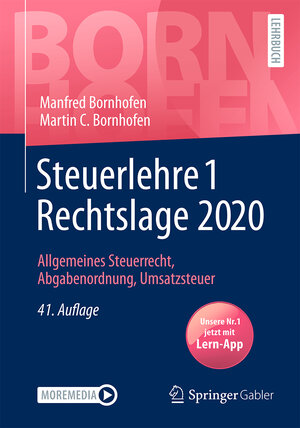 Buchcover Steuerlehre 1 Rechtslage 2020 | Manfred Bornhofen | EAN 9783658303204 | ISBN 3-658-30320-4 | ISBN 978-3-658-30320-4