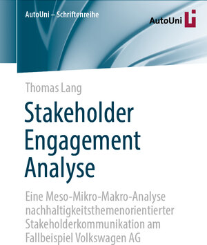 Buchcover Stakeholder Engagement Analyse | Thomas Lang | EAN 9783658339869 | ISBN 3-658-33986-1 | ISBN 978-3-658-33986-9