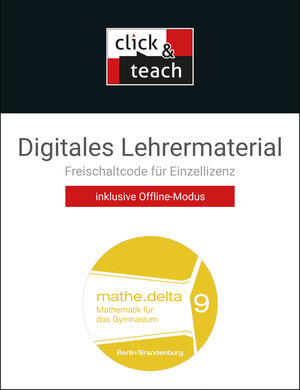 Buchcover mathe.delta – Berlin/Brandenburg / mathe.delta BE/BB click & teach 9 Box | Alexander Birkholz | EAN 9783661611334 | ISBN 3-661-61133-X | ISBN 978-3-661-61133-4