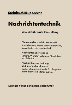 Buchcover Nachrichtentechnik | Karl Steinbuch | EAN 9783662001929 | ISBN 3-662-00192-6 | ISBN 978-3-662-00192-9