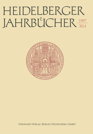 Buchcover Heidelberger Jahrbücher  | EAN 9783662011621 | ISBN 3-662-01162-X | ISBN 978-3-662-01162-1