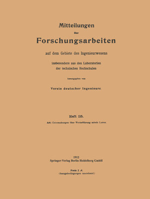 Buchcover Mitteilungen über Forschungsarbeiten | Willy Arlt | EAN 9783662016978 | ISBN 3-662-01697-4 | ISBN 978-3-662-01697-8
