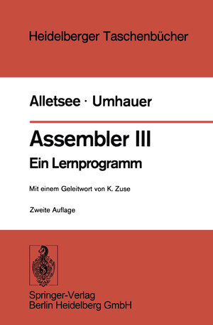 Buchcover Assembler III | R. Alletsee | EAN 9783662058558 | ISBN 3-662-05855-3 | ISBN 978-3-662-05855-8