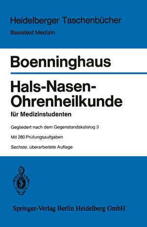 Buchcover Hals-Nasen-Ohrenheilkunde für Medizinstudenten | H.-G. Boenninghaus | EAN 9783662076613 | ISBN 3-662-07661-6 | ISBN 978-3-662-07661-3