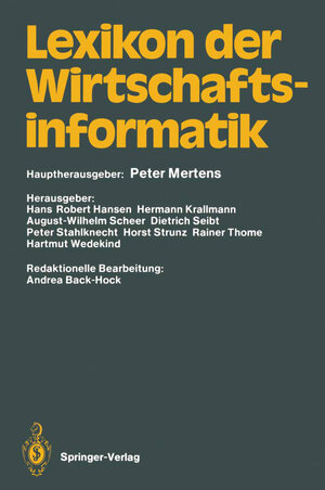 Buchcover Lexikon der Wirtschaftsinformatik | EAN 9783662083727 | ISBN 3-662-08372-8 | ISBN 978-3-662-08372-7