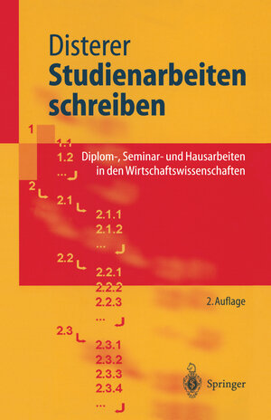 Buchcover Studienarbeiten schreiben | Georg Disterer | EAN 9783662101292 | ISBN 3-662-10129-7 | ISBN 978-3-662-10129-2