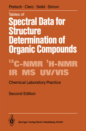 Buchcover Tables of Spectral Data for Structure Determination of Organic Compounds | Ernö Pretsch | EAN 9783662102077 | ISBN 3-662-10207-2 | ISBN 978-3-662-10207-7
