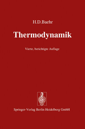 Buchcover Thermodynamik | Hans Dieter Baehr | EAN 9783662105337 | ISBN 3-662-10533-0 | ISBN 978-3-662-10533-7