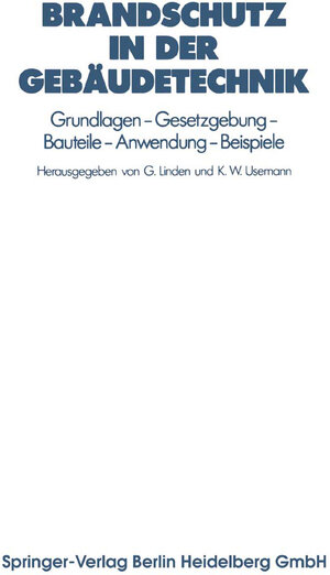 Buchcover Brandschutz in der Gebäudetechnik  | EAN 9783662112786 | ISBN 3-662-11278-7 | ISBN 978-3-662-11278-6