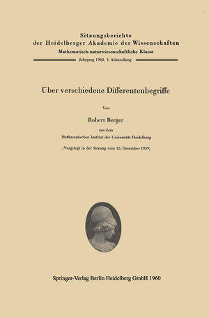 Buchcover Über verschiedene Differentenbegriffe | Robert Berger | EAN 9783662132524 | ISBN 3-662-13252-4 | ISBN 978-3-662-13252-4