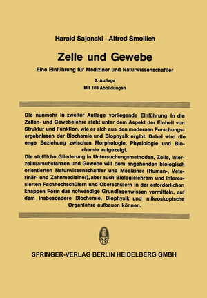 Buchcover Zelle und Gewebe | Harald Sajonski | EAN 9783662134627 | ISBN 3-662-13462-4 | ISBN 978-3-662-13462-7