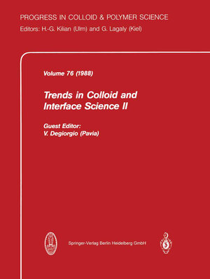 Buchcover Trends in Colloid and Interface Science II  | EAN 9783662159293 | ISBN 3-662-15929-5 | ISBN 978-3-662-15929-3