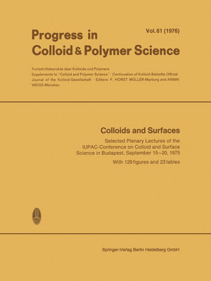 Buchcover Colloids and Surfaces  | EAN 9783662160794 | ISBN 3-662-16079-X | ISBN 978-3-662-16079-4