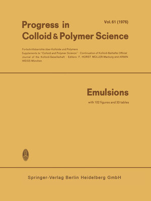 Buchcover Emulsions  | EAN 9783662160930 | ISBN 3-662-16093-5 | ISBN 978-3-662-16093-0