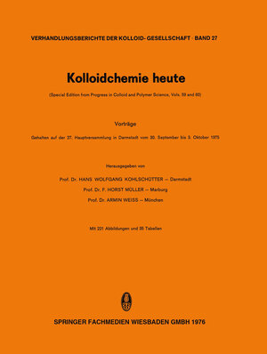 Buchcover Kolloidchemie heute  | EAN 9783662160978 | ISBN 3-662-16097-8 | ISBN 978-3-662-16097-8