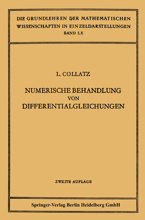 Buchcover Numerische Behandlung von Differentialgleichungen | Lothar Collatz | EAN 9783662222485 | ISBN 3-662-22248-5 | ISBN 978-3-662-22248-5