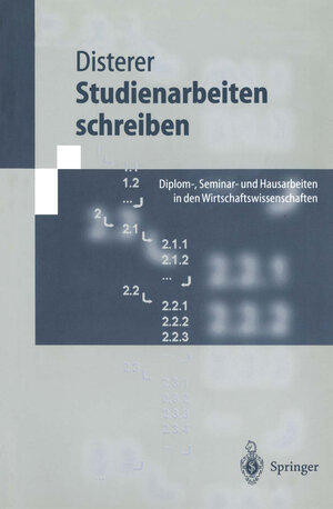 Buchcover Studienarbeiten schreiben | Georg Disterer | EAN 9783662224441 | ISBN 3-662-22444-5 | ISBN 978-3-662-22444-1