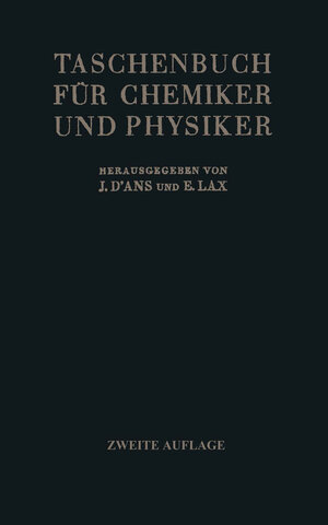 Buchcover Taschenbuch für Chemiker und Physiker  | EAN 9783662224625 | ISBN 3-662-22462-3 | ISBN 978-3-662-22462-5
