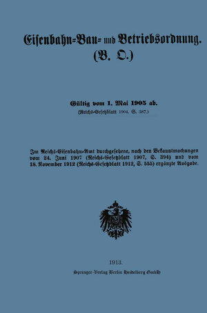 Buchcover Eisenbahn-Bau- und Betriebsordnung | Julius Springer | EAN 9783662258958 | ISBN 3-662-25895-1 | ISBN 978-3-662-25895-8